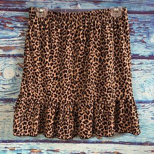 MTS Leopard Print Ruffled Skirt